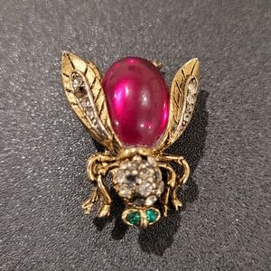 Art Deco Jelly Belly Vintage Fly Brooch